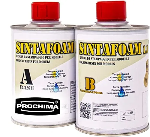 Resina poliuretanica Sintafoam, prototipazione, modellismo, Neutro A+B, 500 gr