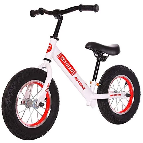 Zixin Pneumatici Balance Bike Prima Bicicletta gonfiabili Learning Formazione bilanciamento della Moto for Bambini, No-Pedale Walking Bike for Bambini Toddlers 2 a 6 Anni, Nero (Colore: Bianco)