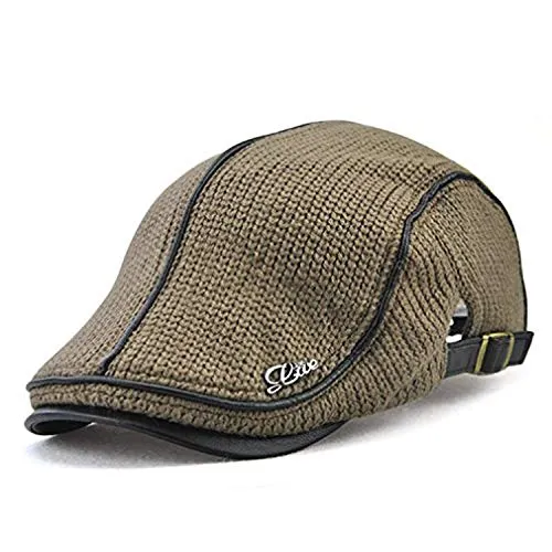 LAOWWO Baschi Scozzesi Berretto Uomo Vintage Berretto a Becco d'Anatra Cappello a Maglia Regolabile Berretto Piatto Coppola