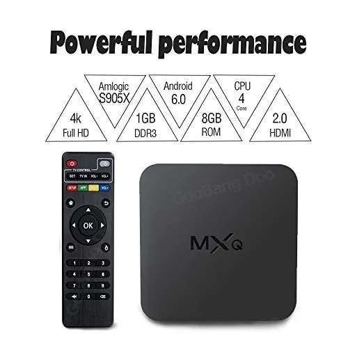 B-black® Decoder IP TV streaming Nuovo modello 2017 MXQ Android 6.0 TV Box 64 Bits Amlogic S905X Marshmallow OS 4K Smart Set Top TV Box