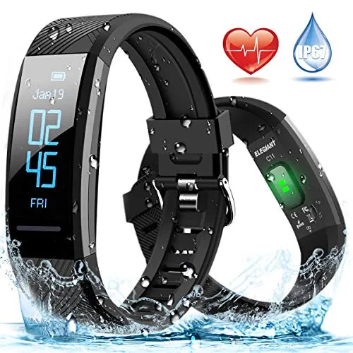 ELEGIANT Fitness Tracker, Orologio Braccialetto Fitness Bluetooth Impermeabile IP67 per iPhone XS XS Max XR x 8 7 6s 6 Plus iPad Samsung Galaxy s9 s9+ S8 S8+ S7 S6 Huawei P 20 10 9 8 HTC LG iOS