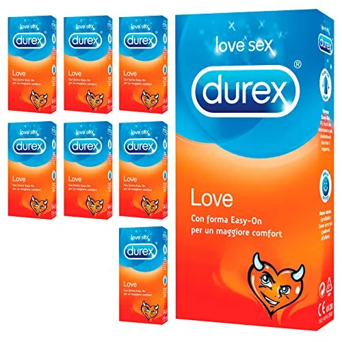 Durex Love Preservativi Easy-on | 8 Confezioni da 12 Profilattici