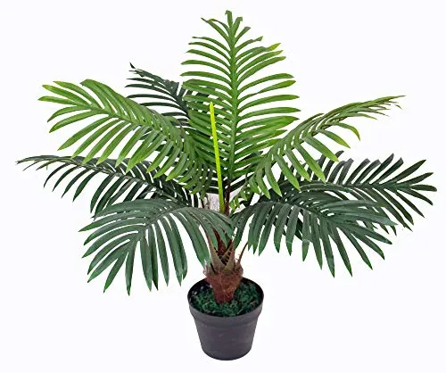 Yanka-style - Palma artificiale con vaso Pianta artificiale, altezza 60 cm, albero e fiori artificiali, idea regalo per arredamento, palma