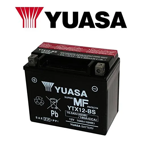 BATTERIA YUASA YTX12-BS 12 V 10 AH PER APRILIA SCARABEO LIGHT/SPECIAL 300 2009/2013