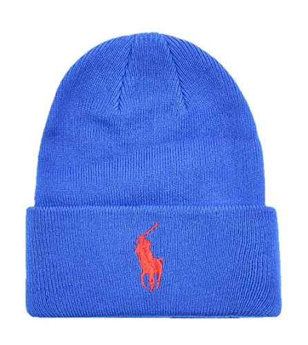 Polo Ralph Lauren Berretto Cappello Big Pony Logo Beanie Blue