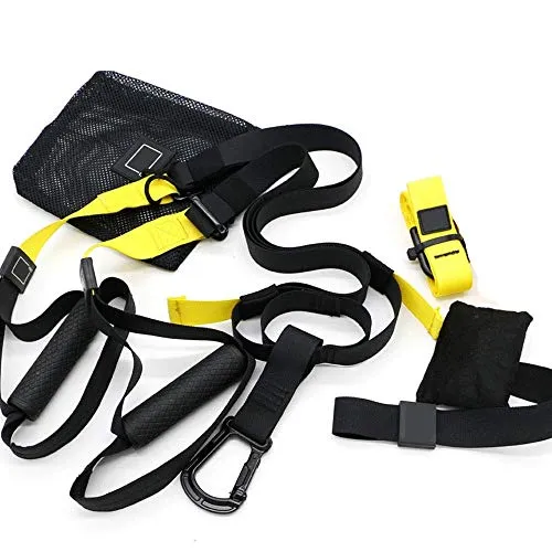 Peso corporeo di resistenza cinghie Kit, allenamenti in palestra professionali per Indoor, Viaggi, E Outdoor.Build muscolare magra, forza,Giallo,Sports Edition (YELLOW)