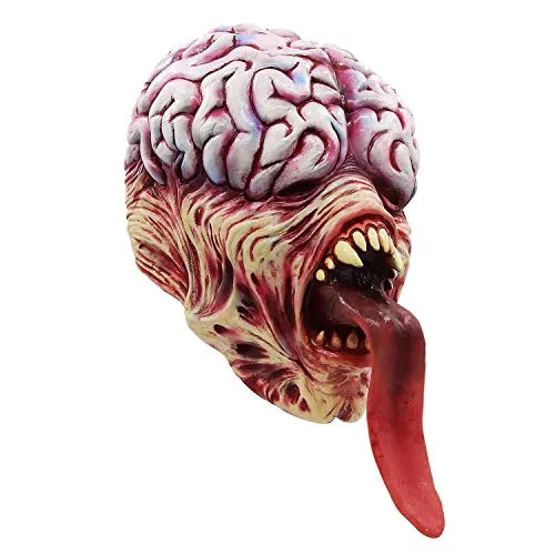 molezu Resident Evil Licker Mask, Horror Long Tongue Brain Burst Mask per Halloween Costume Party