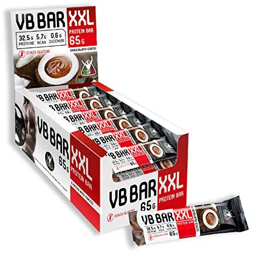 VB BAR XXL Barrette proteiche da 65g (24 barrette) (GUSTO Cioccolato-cocco) - NET Integratori