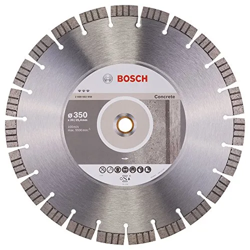 BOSCH, 2608602658, Diamante disco di taglio migliore per Calcestruzzo, 350 x 20,00 e 25,40 x 3,2 x 15 mm