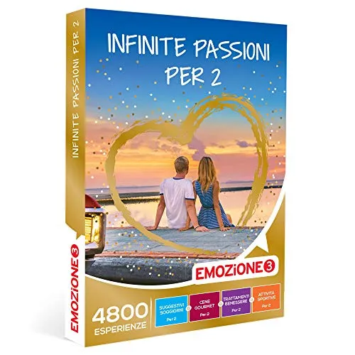 EMOZIONE3 - Infinite passioni per 2 -  Cofanetto Regalo Multitema  - 1 attività a scelta tra soggiorni, cene, esperienze benessere o sportive per 2 persone