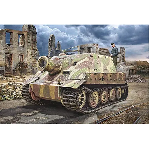 Italeri-6573 38 cm RW 61 Auf Sturmmorser Tiger Scala 1:35, modellismo, Model Kit, seconda Guerra Mondiale, Carri Armati Modello in Plastica da Assemblare e Pitturare, Colore Grigio, 56573