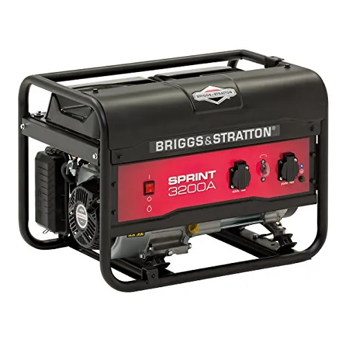 Briggs and Stratton Sprint 3200A Generatore Portatile a Benzina-Potenza di Funzionamento di 2500 watt/3125 Watt di avviamento, 030672A, W, Nero