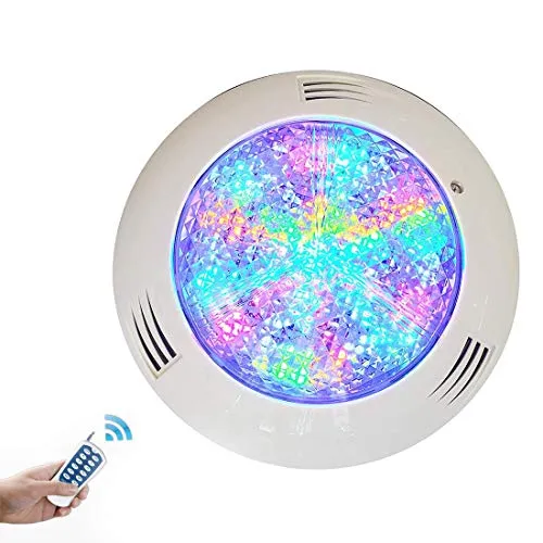 Luce per piscina a LED RGB, luce subacquea sommergibile con telecomando da 12 V, montaggio a parete impermeabile IP68, luce per paesaggio acquario stile parco eolico, 45 W