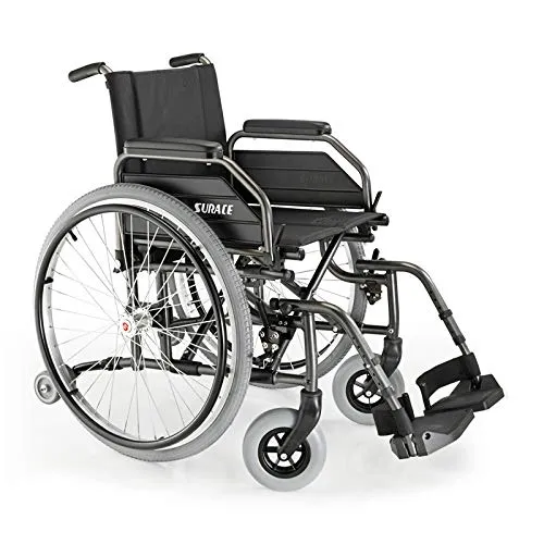 SEDIA A ROTELLE/CARROZZINA DISABILI AD AUTOSPINTA SUPERLEGGERA - DOPPIA CROCIERA - Dim. Seduta 44 Cm. - Surace Mod. Eureka