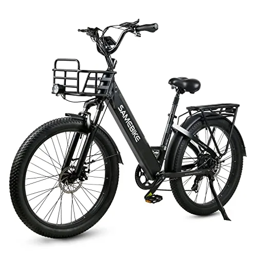 SAMEBIKE bici elettrica per adulti, bici elettrica per pneumatici grassi 26 * 3.0 Ebike, bicicletta elettrica per adulti con batteria rimovibile 48V14AH,7 velocità Gears Bicicletta