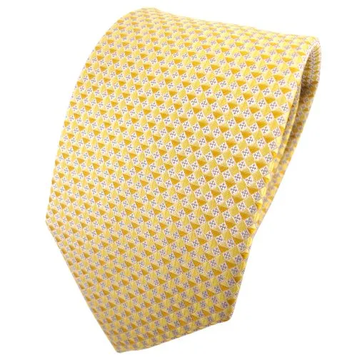 TigerTie Cravatta in seta - giallo oro argento grigio lavorato - Cravatta in seta