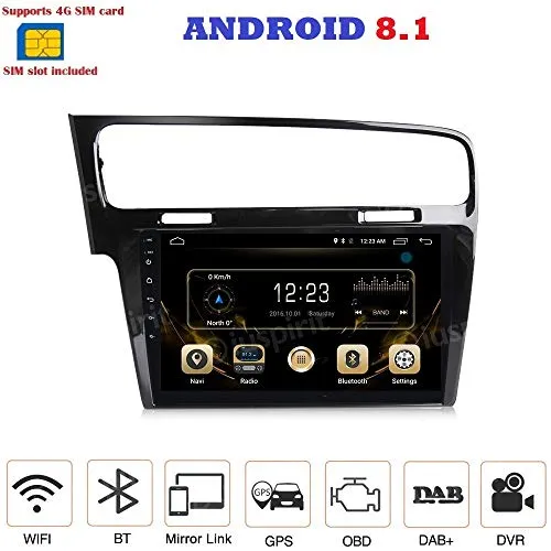 ANDROID 8.1 4G LTE GPS USB Bluetooth autoradio navigatore compatibile con Golf 7