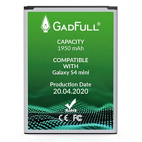 GadFull Batteria Compatibile con Samsung Galaxy S4 Mini | 2020 Data di Produzione | Corrisponde al B500BE Originale | Compatibile con Galaxy S4 Mini i9190 |Dual SIM i9192|S4 Mini LTE i9195