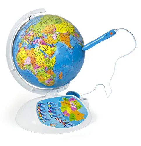 Clementoni - 11992 - Sapientino - Esploramondo Connect 2.0, globo interattivo, mappamondo con penna interattiva, gioco educativo elettronico bambini 7 anni (versione in italiano), Colori Assortiti