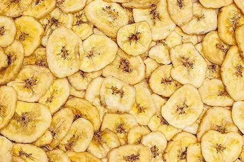 Chips Di Banana Essiccata Buonissima [1kg]. Banana Chips Dolci Disidratate Essiccate Di Prima Scelta, Qualità Sublime. Frutta Secca Esotica Disidratata Con Zucchero Tagliata A Fette, Dorimed