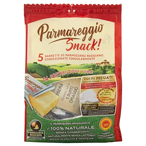 Parmareggio Snack di Parmigiano Reggiano - 5 Pezzi da 20 g, Totale: 100 g