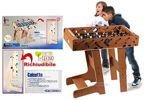 StrMy Calcio Balilla, calciobalilla Dimensioni 69x71x36, Calcetto salvaspazio richiudibile in Verticale, aste telescopiche, segnapunti e 2 Palline Incluse, biliardino, Calcio Balilla Indoor.