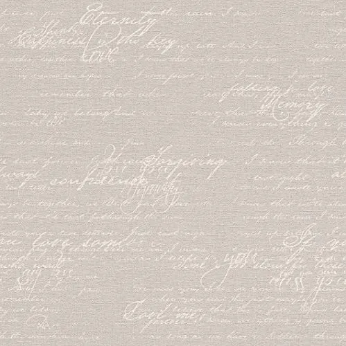 rasch Carta da parati 449556 della collezione Florentine II – Carta da parati in tessuto non tessuto marrone con scritta beige calligrafica in stile vintage – 10,05 m x 53 cm (lunghezza x larghezza)