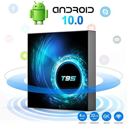 TV Box Android 10.0【4GB DDR3 + 32GB ROM】H616 Quad-Core 64 Bit CPU TV BOX Support Ultra HD 4K 6K 3D Resolution Wi-FI 2.4G/5G+LAN 100M Ethernet USB 2.0 Bluetooth 4.0 TV Box Android Box Smart TV Box