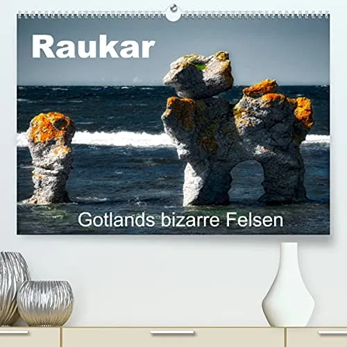 Raukar - Gotlands bizarre Felsen (Premium, hochwertiger DIN A2 Wandkalender 2022, Kunstdruck in Hochglanz): Verwitterte Felsen ragen bis zu vierzig ... Ostsee empor. (Monatskalender, 14 Seiten )