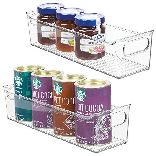 mDesign Set da 2 contenitori per frigorifero – Contenitore per alimenti freschi o confezionati – Ideale come contenitore frigo o per dispensa – trasparente