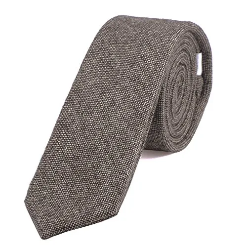 DonDon cravatta stretta da uomo 6 cm cotone - marrone chiaro