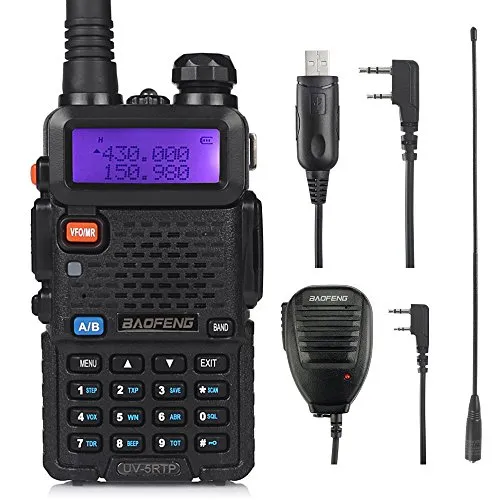 BaoFeng TP Series Ricetrasmittenti 8W Dual Band Walkie Talkie UHF VHF Radio Tre Livelli di Potenza 8W/5W/1W (1pc + Cavo di Programmazione, Micro e Antenna)