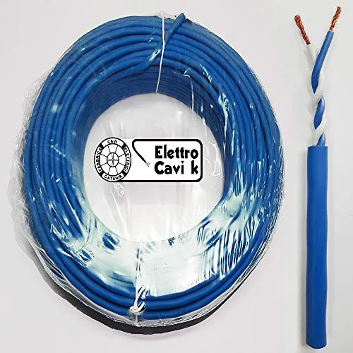 ® ELETTRO CAVI K - CAVO PER VIDEOCITOFONO IN RAME PROFESSIONALE 2x1 mm² TWISTATO COMPATIBILE URMET BTICINO VIMAR 2 POLI BIPOLARE 100 METRI