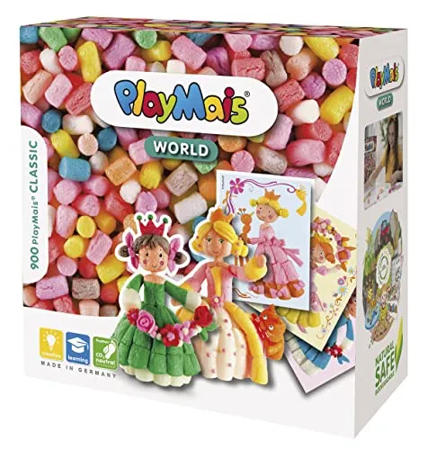 PlayMais World Princess Kit Creativo per Bambini da 3 Anni in su I Circa 1.000 Pezzi, Modelli e Istruzioni per la Realizzazione I Promuove la creatività e l'abilità motoria I Giocattoli Naturali