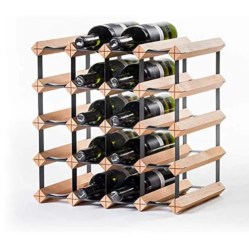 JKLJKL Vino Rack in Legno, Impilabile Progettazione Free-Standing, Porta Bottiglia di Vino per Le Bottiglie 20X 42X42x30 Cm,D