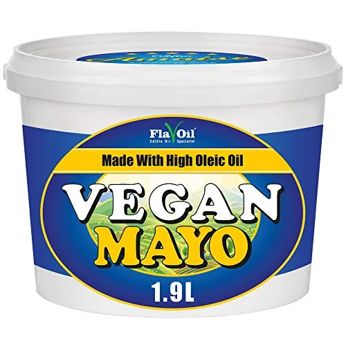 Maionese vegana FlavOil 1.9 Litro | Maionese priva di uova, prodotta con olio di girasole puro |Senza chetoni | Priva di derivati del latte e glutine | Gusto fantastico (1.9 Litro)