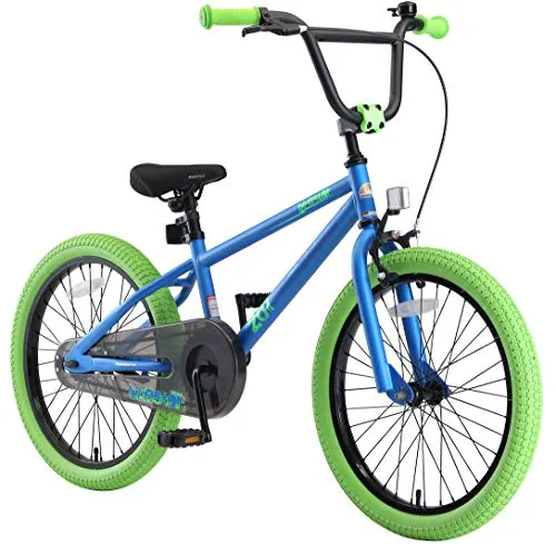 BIKESTAR Bicicletta Bambini 6-7 Anni da 20 Pollici | Bici per Bambino et Bambina BMX con Freno a retropedale et Freno a Mano | Blu & Verde