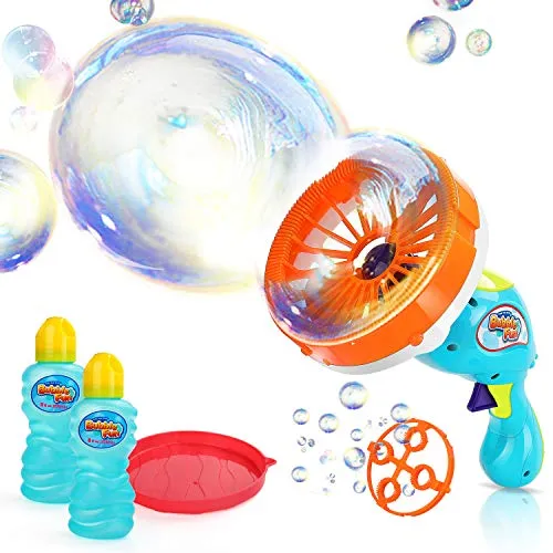 Ucradle Bubble Machine per Bambini, Pistola a Bolle di Sapone, 2 Forme di Bolle Pistole Sparabolle per Bambini e Adulti, Gioco Estivo Bubble Machine