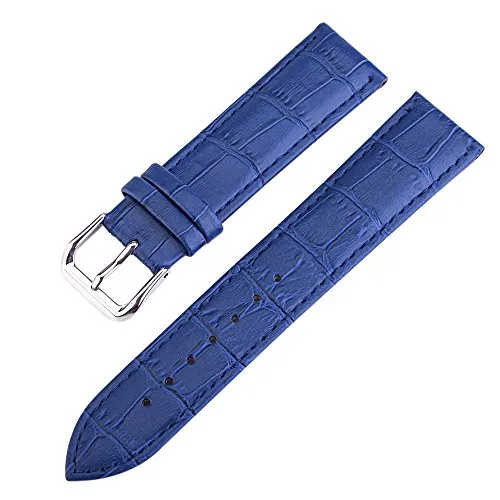 AUTULET 16mm Blu Cinturini in Pelle di Vitello Delle Donne Eleganti Cinghie di Squame Rettangolari