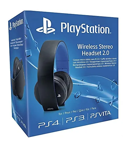 Sony - Cuffie wireless stereo con microfono 2.0 per PS4/PS3/PS Vita, Nero
