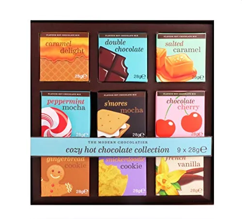 La Collezione di Cioccolata Calda Moderna Chocolatier | 9 deliziosi aromi di cioccolata calda tra cui caramello delizioso, doppio cioccolato, caramello salato, menta piperita moka e altro