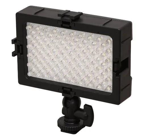 Reflecta RPL 105-VCT Illuminatore Video LED, 105 LED, 600 Lux, Temperatura Colore Regolabile tra 6000°K e 3000°K, Luminosità Variabile, Nero