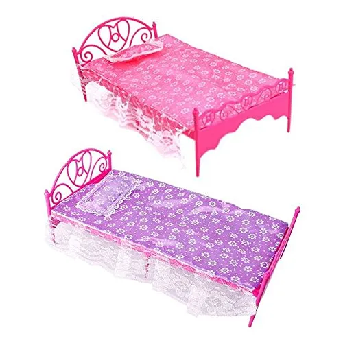 Bluelans® 1 x bellissimo set di mobili per camera da letto in plastica per casa delle bambole Barbie (colore casuale)