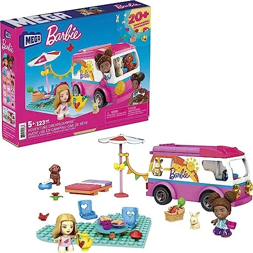 Mega Barbie - Camper dei Sogni con tanti Accessori e Sorprese e 2 Micro-Bambole Barbie, Giocattolo per Bambini 5+ Anni, GWR35