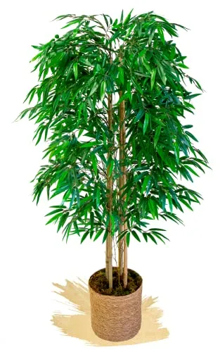 Alberi artificiali, tronchi naturali, realizzati con i migliori materiali, ideali per la decorazione domestica, pianta artificiale (150 cm, Bambù)