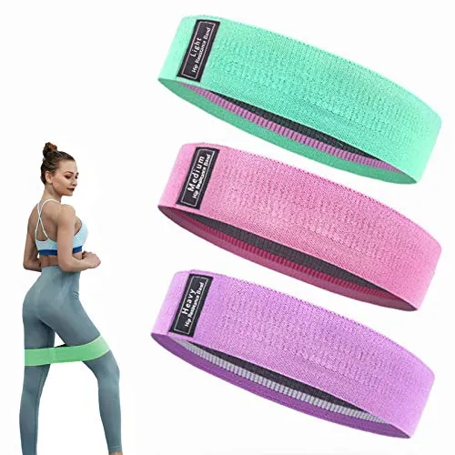 Fascia Resistenza Elastici Fitness,3 Pezzi Bande Elastiche di Resistenza Set in Tessuto, con 3 Livelli di Resistenza,Fitness Bands per Yoga, Pilates, Palestram, Esercizi Glutei