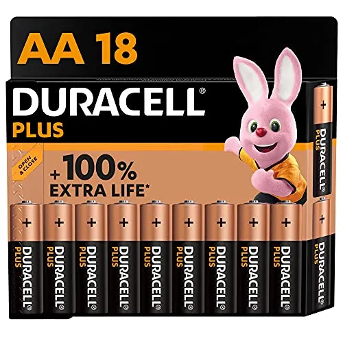 Duracell - NUOVO Plus AA, Batterie Stilo Alcaline, confezione da 18, 1.5 volt LR6 MN1500