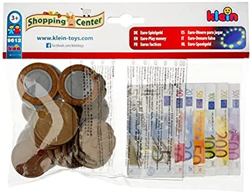 Theo Klein 9612 Euro Play Money I 35 Notes and 25 coins - from 1 cent coins to 500 Euro notes I Toys for Children Aged 3 and over