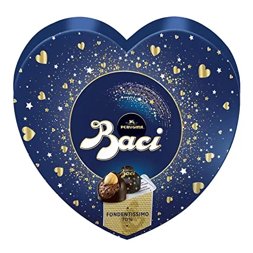 BACI PERUGINA FONDENTISSIMO 70% Cioccolatini fondenti con ripieno alla Gianduia, Scatola Regalo 100g