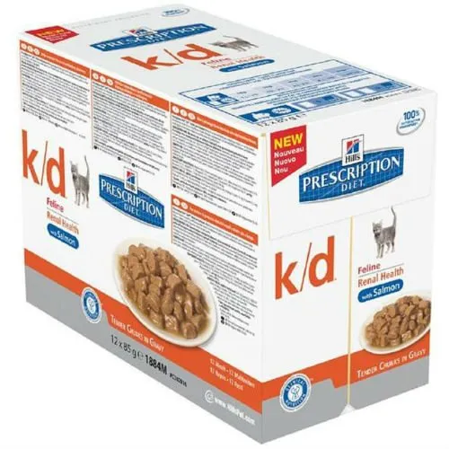 Hill's Prescription Diet Feline K-D - Alimento umido per gatti, 12 x 85 g